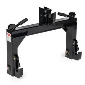 3 Point Quick Hitch Adaption to Category 1 Tractors, 3000 LB Lifting Capacity, 27.5" Between Lower Arms, 14.5" ~17.5" Level Adjustment, Black Finish 3 Point Quick Hitch Adaption to Category 1 Tractors, 3000 LB Lifting Capacity, 27.5" Between Lower Arms, 14.5" ~17.5" Level Adjustment, Black Finish