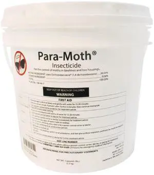 para-Moth, Bee Super Wax Moth Treatment, Protection for Your Bee Equipment, Preserve Hive Quality, Maximize Seasonal Productivity, 5 Lb Pail para-Moth, Bee Super Wax Moth Treatment, Protection for Your Bee Equipment, Preserve Hive Quality, Maximize Seasonal Productivity, 5 Lb Pail