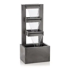 43" Tall Multi-Tier Waterfall Fountain - Industrial Style Water Feature for Garden, Patio, Yard, Backyard, Relaxing Water Flow, and Serene Landscaping, Gray 43" Tall Multi-Tier Waterfall Fountain - Industrial Style Water Feature for Garden, Patio, Yard, Backyard, Relaxing Water Flow, and Serene Landscaping, Gray