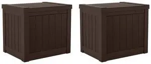 17 x 22 Inch Resin 22-Gallon Patio Storage Deck Box, Java Brown (2 Pack) 17 x 22 Inch Resin 22-Gallon Patio Storage Deck Box, Java Brown (2 Pack)