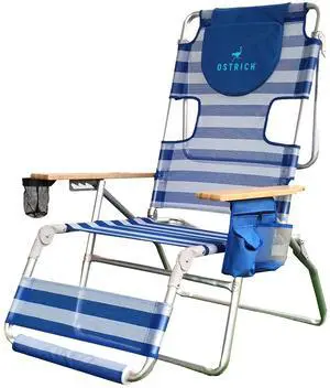 Altitude 3N1 Lightweight Lawn Beach Reclining Lounge Chair w/Footrest, Outdoor Furniture for Patio, Balcony, Backyard, or Porch, Blue Stripe Altitude 3N1 Lightweight Lawn Beach Reclining Lounge Chair w/Footrest, Outdoor Furniture for Patio, Balcony, Backyard, or Porch, Blue Stripe