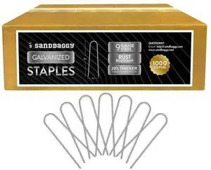 Galvanized 6-Inch Landscape Staples ~ 9 Gauge Steel - Fabric Pins, Garden Earth Stakes, Ground Cover, Fence Anchors, Lawn Nails ~ Trusted by Organic Farmers Across The USA (1,000 Staples) Galvanized 6-Inch Landscape Staples ~ 9 Gauge Steel - Fabric Pins, Garden Earth Stakes, Ground Cover, Fence Anchors, Lawn Nails ~ Trusted by Organic Farmers Across The USA (1,000 Staples)
