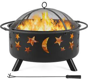 Fire Pit 30in Fire Pits for Outside Wood Burning Outdoor Fireplace with Spark Screen, Poker for Bonfire Patio Backyard Garden Picnic Fire Pit 30in Fire Pits for Outside Wood Burning Outdoor Fireplace with Spark Screen, Poker for Bonfire Patio Backyard Garden Picnic