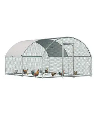 Metal Chicken Coop Run, 13x10 Ft, Dome Roof | Rust-Resistant Galvanized Steel Tube with Wire Mesh, 420D Oxford Fabric Waterproof Cover Metal Chicken Coop Run, 13x10 Ft, Dome Roof | Rust-Resistant Galvanized Steel Tube with Wire Mesh, 420D Oxford Fabric Waterproof Cover
