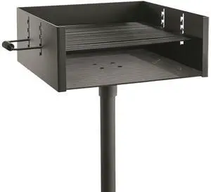 Heavy-Duty Park-Style Charcoal BBQ Grill for Camping, Outdoor Cooking, Backyard, Patio, Camp Grilling Barbecues, 20.5 x 20.5 x 8.25"h Heavy-Duty Park-Style Charcoal BBQ Grill for Camping, Outdoor Cooking, Backyard, Patio, Camp Grilling Barbecues, 20.5 x 20.5 x 8.25"h