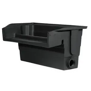 CF18E Eco-Series 18 Waterfall Spillway is Ideal for Just-A-Falls Water Features. Connect Liner Without Tools. 2-2 Installed Spinweld Inlets. Up to 3400 to 4500 GPH Flow CF18E Eco-Series 18 Waterfall Spillway is Ideal for Just-A-Falls Water Features. Connect Liner Without Tools. 2-2 Installed Spinweld Inlets. Up to 3400 to 4500 GPH Flow