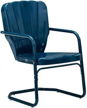 Ridgeland 2-Piece Outdoor Chair Set, Retro Metal Patio Chairs for Dining, Porch, Deck, Navy Ridgeland 2-Piece Outdoor Chair Set, Retro Metal Patio Chairs for Dining, Porch, Deck, Navy