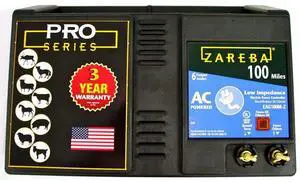 100 Mile AC Powered Low Impedance Electric Fence Charger - Plug In Fence Charger - Contain Bulls, Cattle, Bulls, Exotics, Goats, Horses & More - Keep Predators Out - EAC100M-Z 100 Mile AC Powered Low Impedance Electric Fence Charger - Plug In Fence Charger - Contain Bulls, Cattle, Bulls, Exotics, Goats, Horses & More - Keep Predators Out - EAC100M-Z
