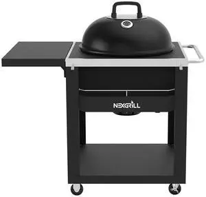 22" Charcoal Grill with Table Cart and Side Table, 358 SQ In Grate, Adjustable Air Vents, Integrated Temperature Gauge, Mobile Cart Barbecue Grill for Camping, Picnics, and More - 810-0026HC 22" Charcoal Grill with Table Cart and Side Table, 358 SQ In Grate, Adjustable Air Vents, Integrated Temperature Gauge, Mobile Cart Barbecue Grill for Camping, Picnics, and More - 810-0026HC