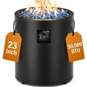 50,000 BTU Propane Fire Pit Outside, 23 inch Outdoor Fire Pit Round, Black Firepits for Outside Patio, Garden, Backyard 50,000 BTU Propane Fire Pit Outside, 23 inch Outdoor Fire Pit Round, Black Firepits for Outside Patio, Garden, Backyard