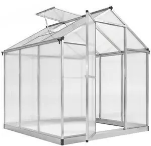 8' x 6' Greenhouse for Outdoors, Polycarbonate Greenhouse with Rain Gutter and Roof Vent, Aluminum Walk-in Green Houses for Outside Patio Backyard Garden 8' x 6' Greenhouse for Outdoors, Polycarbonate Greenhouse with Rain Gutter and Roof Vent, Aluminum Walk-in Green Houses for Outside Patio Backyard Garden