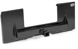 Universal Cut Out Receiver Mount Plate, 1/4" Thick Skid Steer Plate Attachment, 2" Receiver Hitch, 3000 LB Weight Capacity, Quick Tach Steel Mount Plate Adapter Universal Cut Out Receiver Mount Plate, 1/4" Thick Skid Steer Plate Attachment, 2" Receiver Hitch, 3000 LB Weight Capacity, Quick Tach Steel Mount Plate Adapter