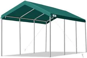 10x20 ft Heavy Duty Carport, Adjustable Height Garage Car Canopy Party Tent Boat Shelter, Green 10x20 ft Heavy Duty Carport, Adjustable Height Garage Car Canopy Party Tent Boat Shelter, Green