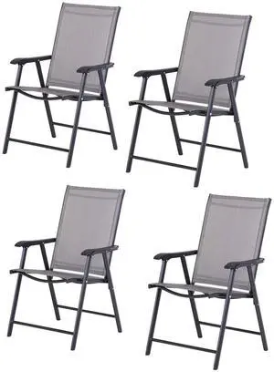 Folding Outdoor Patio Chairs Set of 4 Stackable Portable for Deck, Garden, Camping and Travel Folding Outdoor Patio Chairs Set of 4 Stackable Portable for Deck, Garden, Camping and Travel