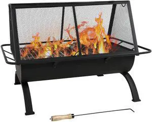Sunnydaze 36-Inch Northland Steel Outdoor Fire Pit with Grill - Outdoor Fireplace with Cooking Grate, Spark Screen, Cover, and Poker Sunnydaze 36-Inch Northland Steel Outdoor Fire Pit with Grill - Outdoor Fireplace with Cooking Grate, Spark Screen, Cover, and Poker