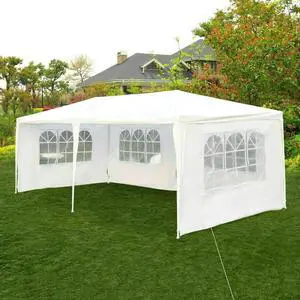 Outdoor 10 x 20 Feet Canopy Tent, Party Wedding Tent with Removable Walls, Portable Canopy Shelter Gazebo Pavilion for Event, Backyard, White Tent w/Carry Bag (4 Sidewalls) Outdoor 10 x 20 Feet Canopy Tent, Party Wedding Tent with Removable Walls, Portable Canopy Shelter Gazebo Pavilion for Event, Backyard, White Tent w/Carry Bag (4 Sidewalls)
