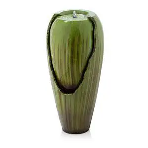 33" Tall Outdoor Vintage Cascading Antique Jar Water Fountain with LED Lights for Gardens, Patios, and Yards, Green 33" Tall Outdoor Vintage Cascading Antique Jar Water Fountain with LED Lights for Gardens, Patios, and Yards, Green