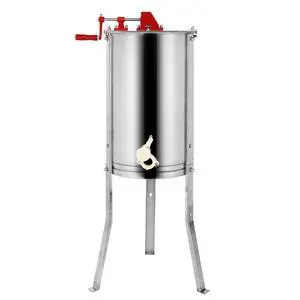 3 Frames Manual Honey Extractor Separator, Food Grade Stainless Steel Honeycomb Spinner Drum Crank By Hand With Adjustable Height Stands, Beekeeping Pro Extraction Apiary Centrifuge Equipment 3 Frames Manual Honey Extractor Separator, Food Grade Stainless Steel Honeycomb Spinner Drum Crank By Hand With Adjustable Height Stands, Beekeeping Pro Extraction Apiary Centrifuge Equipment