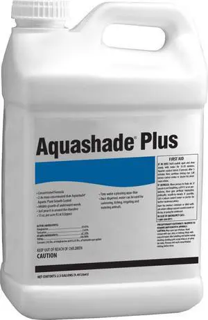 Aquashade Plus Pond Dye 2.5 Gallon Double-Concentrated EPA-Registered Aquatic Plant Growth Control and Algaecide, Long-Lasting Shade, Safe for Fish, Livestock and Irrigation Aquashade Plus Pond Dye 2.5 Gallon Double-Concentrated EPA-Registered Aquatic Plant Growth Control and Algaecide, Long-Lasting Shade, Safe for Fish, Livestock and Irrigation
