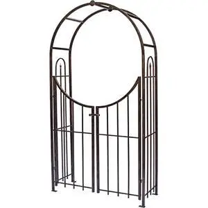 Products Arched Top Garden Arbor with Gate, Brushed Bronze Products Arched Top Garden Arbor with Gate, Brushed Bronze