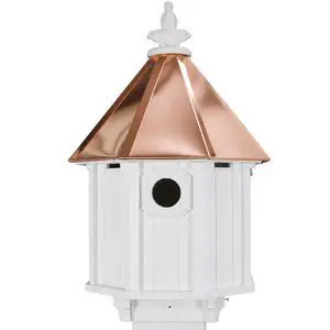 Handmade Copper Roof Bluebird House for Bluebirds & Songbirds, Made in USA (H8C) (5.5" x 5.5" Mount) Handmade Copper Roof Bluebird House for Bluebirds & Songbirds, Made in USA (H8C) (5.5" x 5.5" Mount)