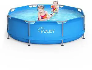 10 ft x 30 Inch Outdoor Metal Frame Above Ground Round Swimming Pool with Easy Set-Up, Pool Only 10 ft x 30 Inch Outdoor Metal Frame Above Ground Round Swimming Pool with Easy Set-Up, Pool Only