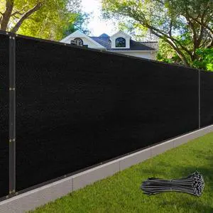 6' x 74' Black Fence Privacy Screen Commercial Grade Heavy Duty Black Bindings for Gardens Backyard Patio Construction Project Outdoor Events 6' x 74' Black Fence Privacy Screen Commercial Grade Heavy Duty Black Bindings for Gardens Backyard Patio Construction Project Outdoor Events