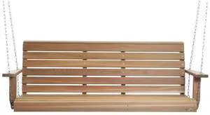 Wooden Porch Swing, Outdoor Patio Furniture, 6 Foot, Natural Wooden Porch Swing, Outdoor Patio Furniture, 6 Foot, Natural