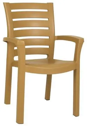 Marina Patio Dining Arm Chair in Teak Brown (Set of 2) Marina Patio Dining Arm Chair in Teak Brown (Set of 2)