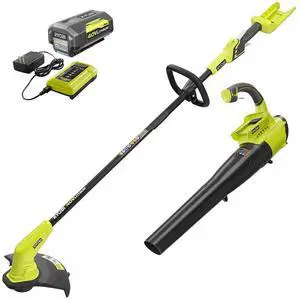 Trimmers 40-Volt Lithium-Ion Cordless Attachment Capable String Trimmer, 4.0 Ah Battery and Charger Included | RY40930 Trimmers 40-Volt Lithium-Ion Cordless Attachment Capable String Trimmer, 4.0 Ah Battery and Charger Included | RY40930