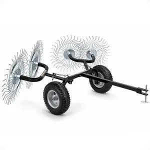 Acreage Rake, 4 Tine Steel Tow Behind Dethatcher for Lawn & Garden, 48 Inch Acreage Rake, 4 Tine Steel Tow Behind Dethatcher for Lawn & Garden, 48 Inch