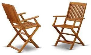 BCMCANA Beasley Patio Dining Folding Arm Chairs - Acacia Wood, Set of 2, Natural Oil BCMCANA Beasley Patio Dining Folding Arm Chairs - Acacia Wood, Set of 2, Natural Oil