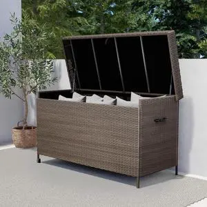 170 Gallon Deck Storage Box Deck Box Outdoor Storage Box Indoor Wicker Storage Bin Patio Storage Box for Patio Furniture Cushions Garden Tools Pool Accessories, Light Brown 170 Gallon Deck Storage Box Deck Box Outdoor Storage Box Indoor Wicker Storage Bin Patio Storage Box for Patio Furniture Cushions Garden Tools Pool Accessories, Light Brown