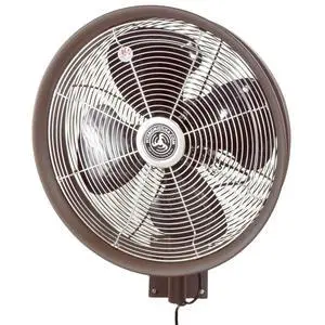 Oscillating Wall Mounted Outdoor-Rated Fan, 3-Speed Control on Fan Motor, Hard Resin Blade with Mounting Bracket and Black Vinyl Cover, Very Quiet Running, 18, Dark Brown Oscillating Wall Mounted Outdoor-Rated Fan, 3-Speed Control on Fan Motor, Hard Resin Blade with Mounting Bracket and Black Vinyl Cover, Very Quiet Running, 18, Dark Brown