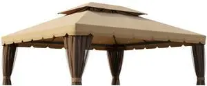 Reinforced RipLock 350 Replacement Canopy Top Cover Compatible with Outsunny Classic 10' x 13' Gazebo Models 01-0879, OTSU1444 - Beige Reinforced RipLock 350 Replacement Canopy Top Cover Compatible with Outsunny Classic 10' x 13' Gazebo Models 01-0879, OTSU1444 - Beige