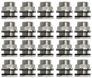 SSBF020 Stainless Steel 304 Bulkhead Tank Fitting (Double Female 1/2 NPT/FIP and Male 3/4" NH/MHT Garden Hose Threaded) (20) SSBF020 Stainless Steel 304 Bulkhead Tank Fitting (Double Female 1/2 NPT/FIP and Male 3/4" NH/MHT Garden Hose Threaded) (20)