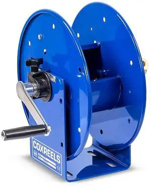 112-3-50 Compact Hand Crank Steel Hose Reel - 4,000 PSI - Holds 3/8" x 50' Length Hose - Perfect for Air Compressor, Garden, Pressure Washer, Electric Hoses (Hose Not Included) Made in USA 112-3-50 Compact Hand Crank Steel Hose Reel - 4,000 PSI - Holds 3/8" x 50' Length Hose - Perfect for Air Compressor, Garden, Pressure Washer, Electric Hoses (Hose Not Included) Made in USA