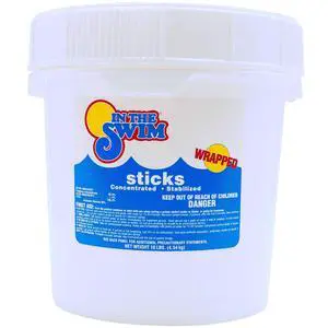 4 Inch Chlorine Sticks for Sanitizing Swimming Pools - Individually Wrapped, Slow Dissolving, Stabilized Chlorine Sanitizer - 90% Available Chlorine, 99% Trichlor - 10 Pounds 4 Inch Chlorine Sticks for Sanitizing Swimming Pools - Individually Wrapped, Slow Dissolving, Stabilized Chlorine Sanitizer - 90% Available Chlorine, 99% Trichlor - 10 Pounds