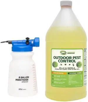 Hose End Sprayer with 1 Gallon Liquid Concentrate Outdoor Mosquito Killer, Flea Yard Spray, Fire Ant Control, Safe for People & Pets, Mosquito Repellent for Lawn, Patio & Plants Hose End Sprayer with 1 Gallon Liquid Concentrate Outdoor Mosquito Killer, Flea Yard Spray, Fire Ant Control, Safe for People & Pets, Mosquito Repellent for Lawn, Patio & Plants