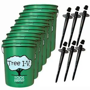 Tree I-V 6-Pack Original Base Root Feeder Watering System | Durable Self-Supported, 5-Gal Reservoir, No-Hands Filling, Water 6 Trees in 6 Minutes Tree I-V 6-Pack Original Base Root Feeder Watering System | Durable Self-Supported, 5-Gal Reservoir, No-Hands Filling, Water 6 Trees in 6 Minutes
