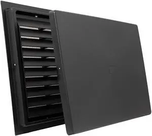 Louvered Crawl Space Access Door 20" H × 32" W UV-Stabilized ABS Plastic, Metal Mesh Screen, Surface Mount | (Black) Louvered Crawl Space Access Door 20" H × 32" W UV-Stabilized ABS Plastic, Metal Mesh Screen, Surface Mount | (Black)