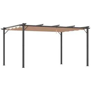 10' x 13' Aluminum Patio Pergola with Retractable Pergola Canopy, Backyard Shade Shelter for Porch, Outdoor Party, Garden, Grill Gazebo, Charcoal Gray 10' x 13' Aluminum Patio Pergola with Retractable Pergola Canopy, Backyard Shade Shelter for Porch, Outdoor Party, Garden, Grill Gazebo, Charcoal Gray