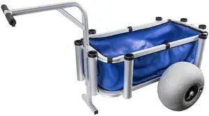 Outdoor Heavy Duty Aluminum Fishing Cart/Beach Cart with Large Wheels for Fishing, Camping, 35"x 16" Basket, Anti-Corrosion, Heavy Duty Outdoor Heavy Duty Aluminum Fishing Cart/Beach Cart with Large Wheels for Fishing, Camping, 35"x 16" Basket, Anti-Corrosion, Heavy Duty