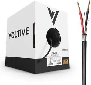 18/2 Shielded Low Voltage Wire, Riser CL3R, Black, 500ft - 18AWG, 2 Conductors, Overall Shield, Stranded Bare Copper, UL Listed - V-1253-2 18/2 Shielded Low Voltage Wire, Riser CL3R, Black, 500ft - 18AWG, 2 Conductors, Overall Shield, Stranded Bare Copper, UL Listed - V-1253-2