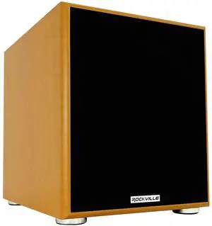 Rock Shaker 10 Wood 10" Subwoofer, 600W Peak/300W RMS Powered Home Theater Sub, Deep Bass, MDF Cabinet, Adjustable Controls, for Movies and Music Rock Shaker 10 Wood 10" Subwoofer, 600W Peak/300W RMS Powered Home Theater Sub, Deep Bass, MDF Cabinet, Adjustable Controls, for Movies and Music