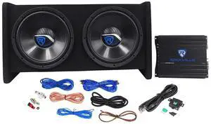 RV12.2B 1200W Dual 12" Car Subwoofer Enclosure, 400W RMS, Mono Amp, CEA-2006 Compliant, Subsonic Filter, Amp Kit, for Car Audio Systems RV12.2B 1200W Dual 12" Car Subwoofer Enclosure, 400W RMS, Mono Amp, CEA-2006 Compliant, Subsonic Filter, Amp Kit, for Car Audio Systems