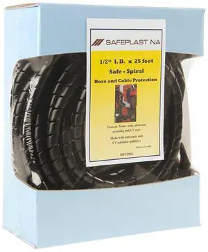 Caplugs SPPC Series Safeplast Pre-Cut Spiral Wrap, Hose & Cable Protector, Black HD-PE, 0.67" OD x Six 25' Pre-Cut Lengths (Total Length 150'), Hydraulic & Pneumatic Hoses (16PC25bk) Caplugs SPPC Series Safeplast Pre-Cut Spiral Wrap, Hose & Cable Protector, Black HD-PE, 0.67" OD x Six 25' Pre-Cut Lengths (Total Length 150'), Hydraulic & Pneumatic Hoses (16PC25bk)
