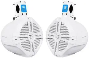 RWB80W Pair 8" 600W Peak/200W RMS Marine Wakeboard Tower Speakers, 4 Ohm, Waterproof, Durable Swivel Bracket, Two-Way Audio, Designed for Boats, Jeeps, ATVs RWB80W Pair 8" 600W Peak/200W RMS Marine Wakeboard Tower Speakers, 4 Ohm, Waterproof, Durable Swivel Bracket, Two-Way Audio, Designed for Boats, Jeeps, ATVs