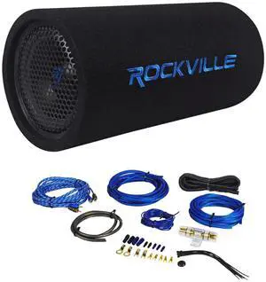 RTB80A Bundle: 8-in 400-Watt Peak / 200-Watt RMS Powered Subwoofer Bass Tube, RWK81 8 Gauge Complete Amp Installation Wire Kit with 100% Copper RCA for Jeep Wrangler 87-06, 2-Items RTB80A Bundle: 8-in 400-Watt Peak / 200-Watt RMS Powered Subwoofer Bass Tube, RWK81 8 Gauge Complete Amp Installation Wire Kit with 100% Copper RCA for Jeep Wrangler 87-06, 2-Items