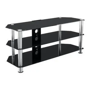 'SDC1140CM-A' Black Glass, Chrome Leg TV Stand with Cable Management, for TVs up to 55" 'SDC1140CM-A' Black Glass, Chrome Leg TV Stand with Cable Management, for TVs up to 55"
